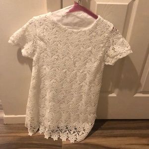 Zara Girls large white lace dress